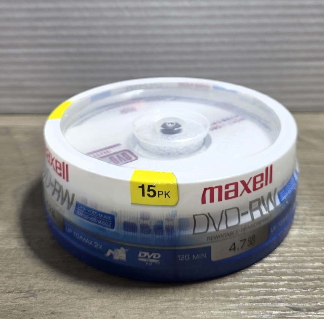 Maxell DVD-RW 4.7GB Discs 15-Pack, Model 635117 New Old Stock 