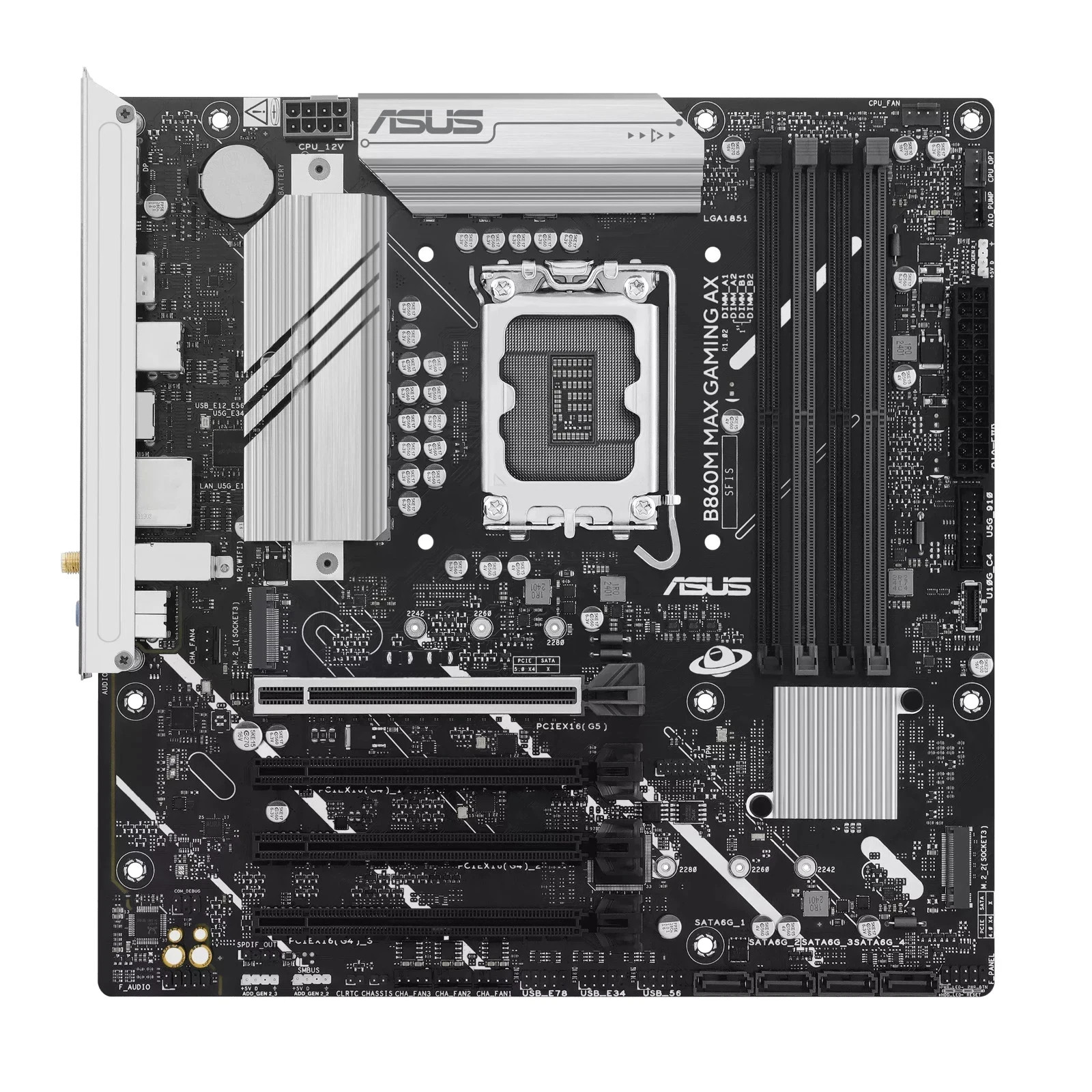 ASUS B860M MAX GAMING AX LGA 1851 DDR5 mATX Desktop Motherboard