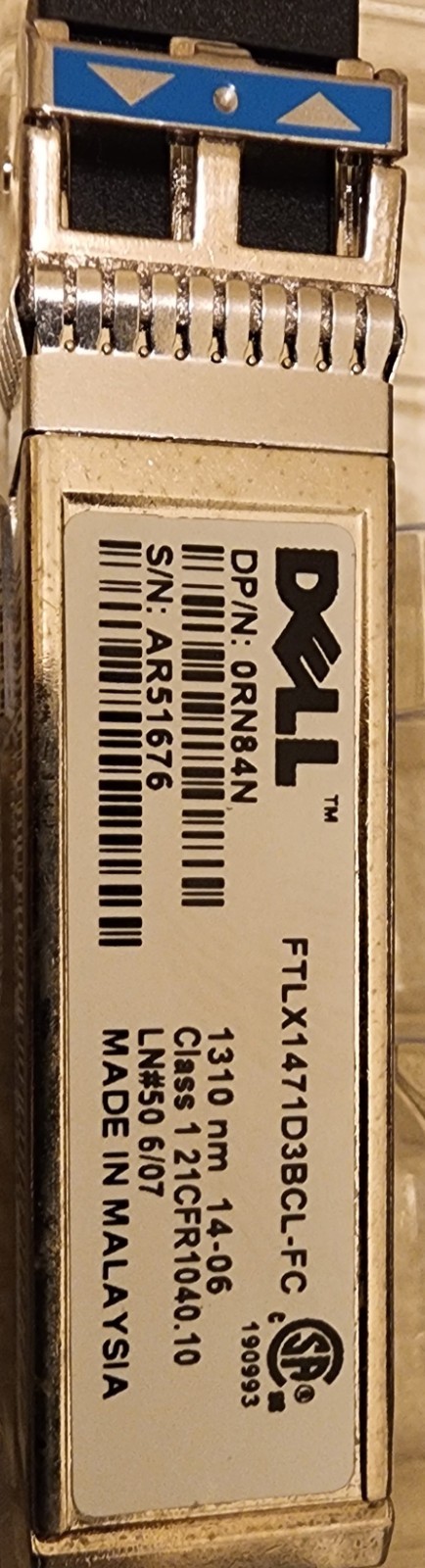 Genuine Dell 10G 0RN84N SFP-10G-LR FTLX1471D3BCL-FC 10km 1310nm SMF Transceiver
