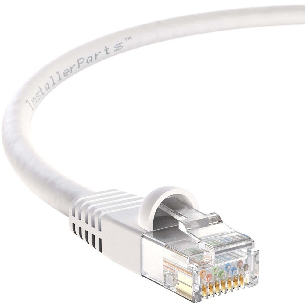 CAT5E Ethernet Cable UTP Booted 24 AWG 1ft White 10-Pack