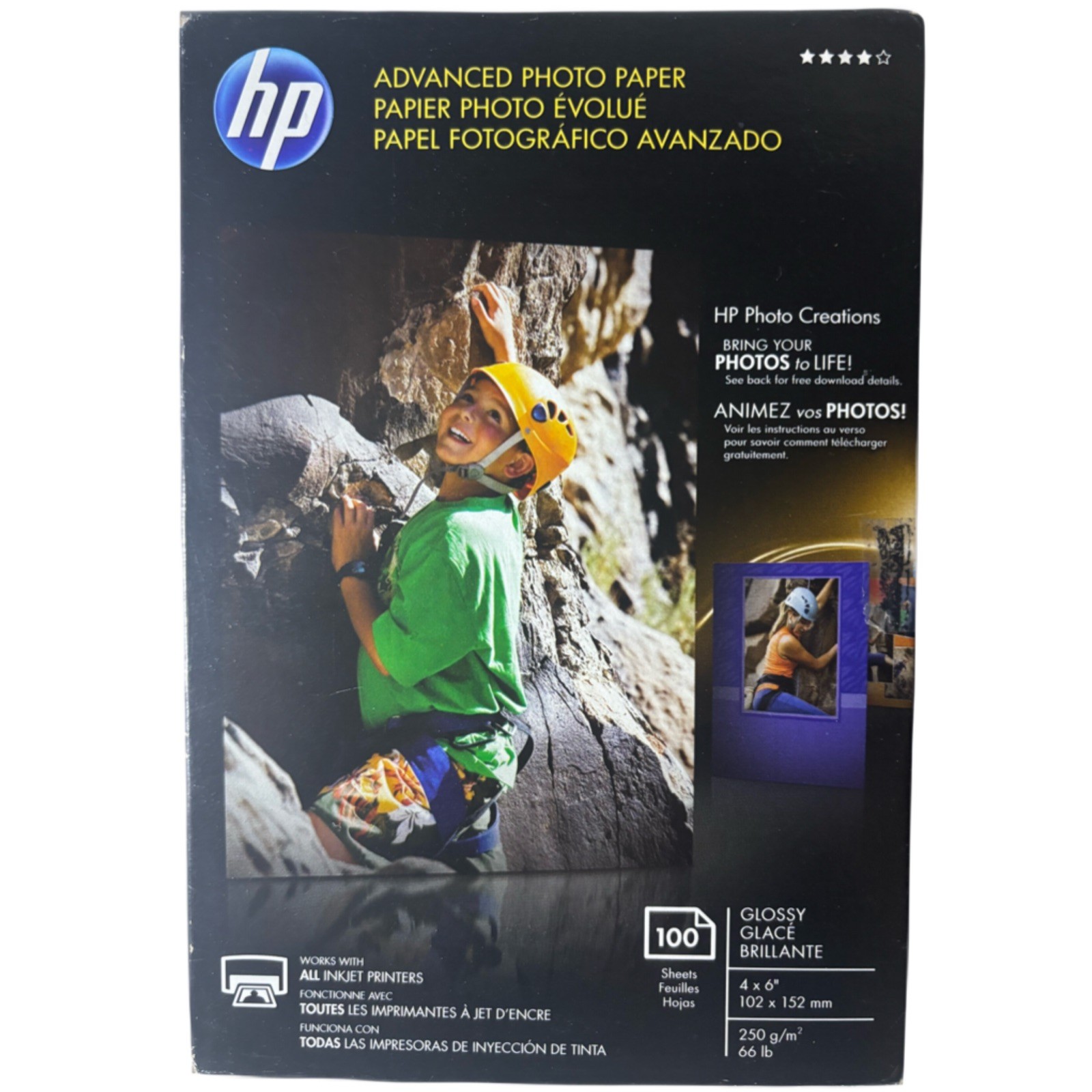 Hewlett Packard Q6638A 4 x 6 inch Glossy Printer Paper - 100 Sheets