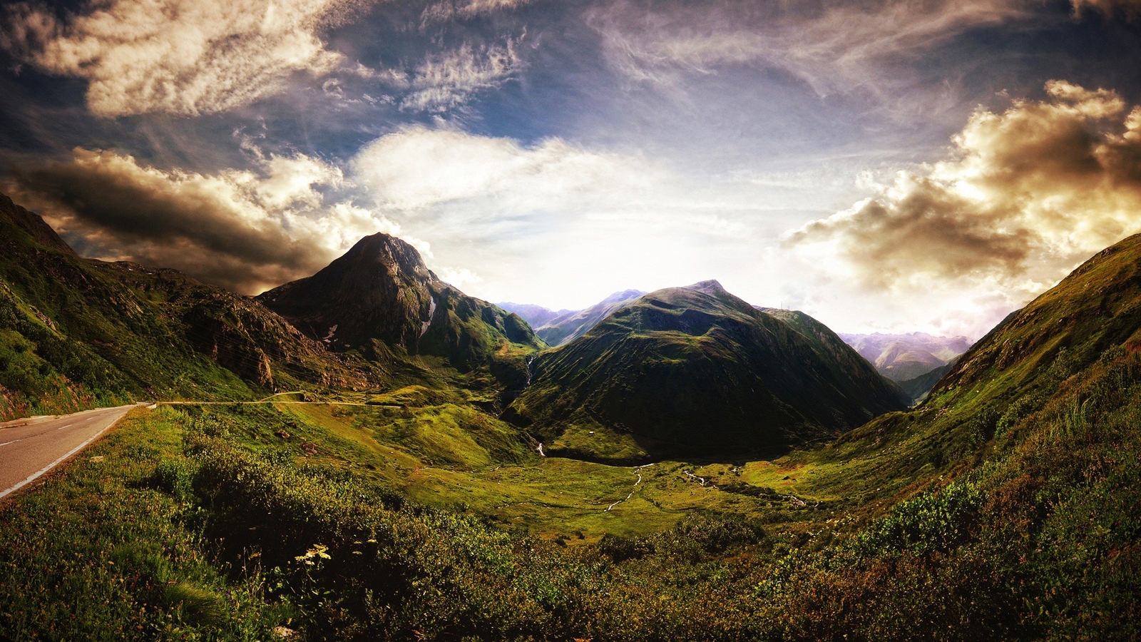 Landscape mountains valley road r scotland sky Custom Gaming Mat Desk