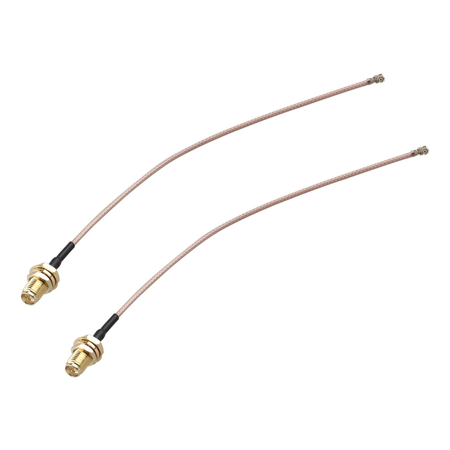2pcs U.FL IPX to RP-SMA Female Bulkhead Mount WiFi Antenna Adapter RG178 Coax...