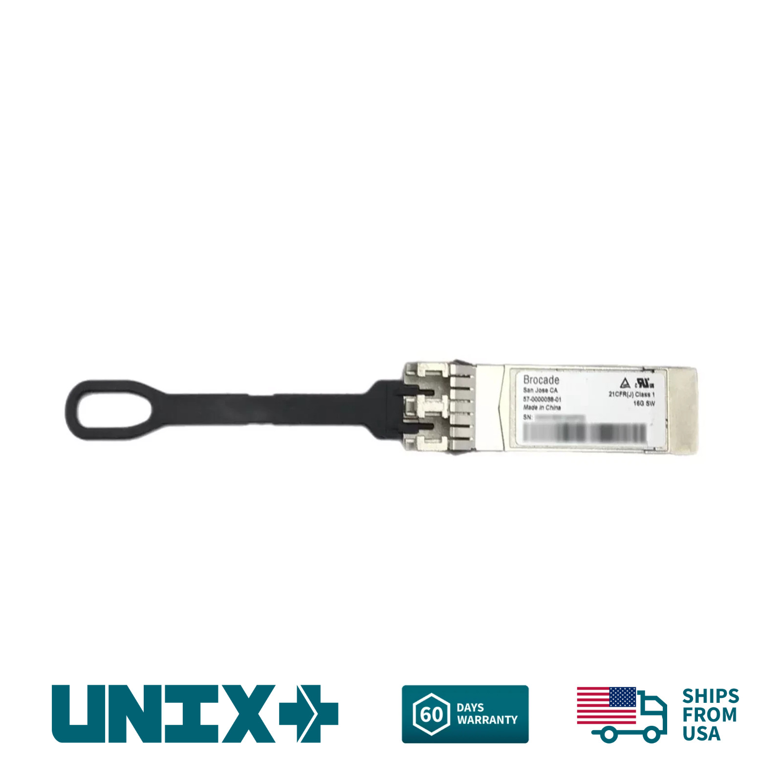 Genuine Brocade 16GbE FC SWL SFP+ Transceiver SW Fibre Channel Optic 850NM MMF