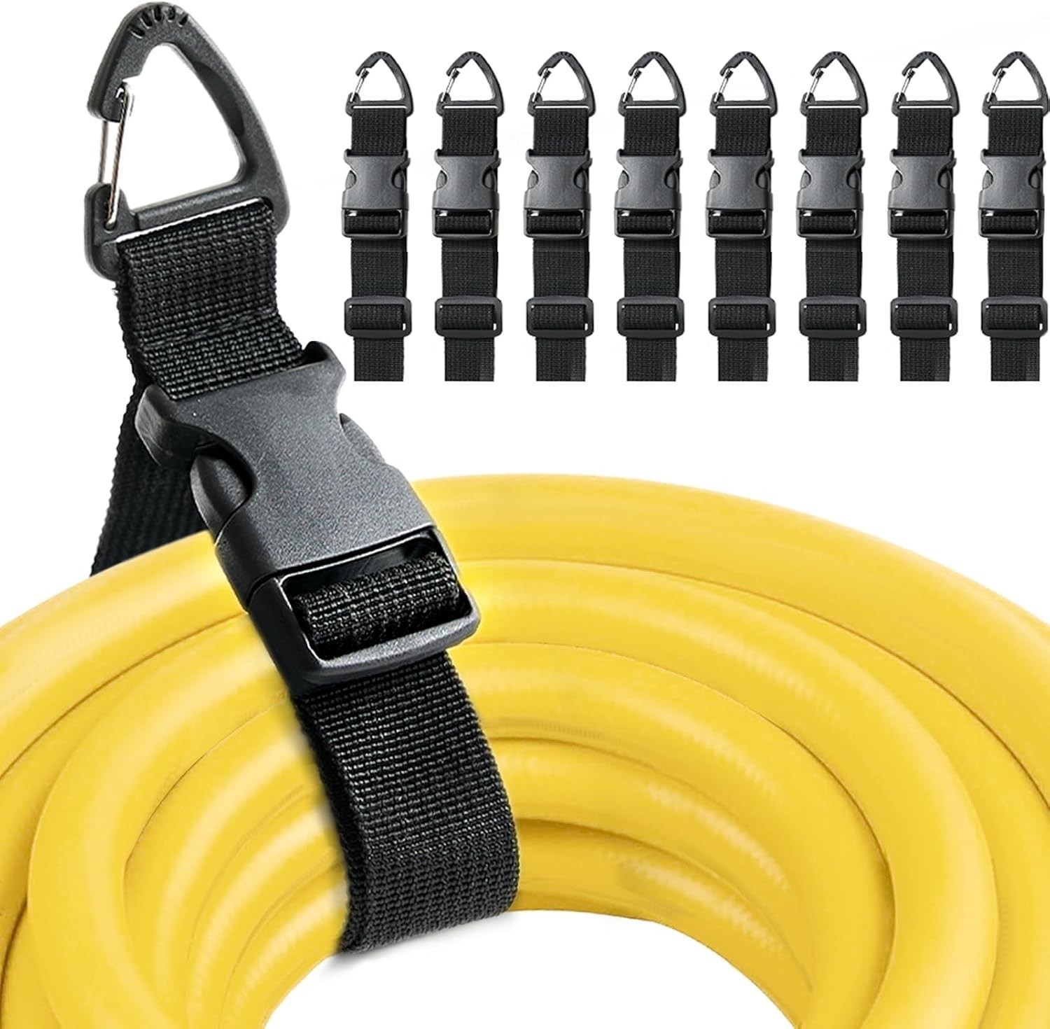 Heavy Duty Extension Cord Holder Organizer (8 Pack black) 17 Inch Adjustable ...