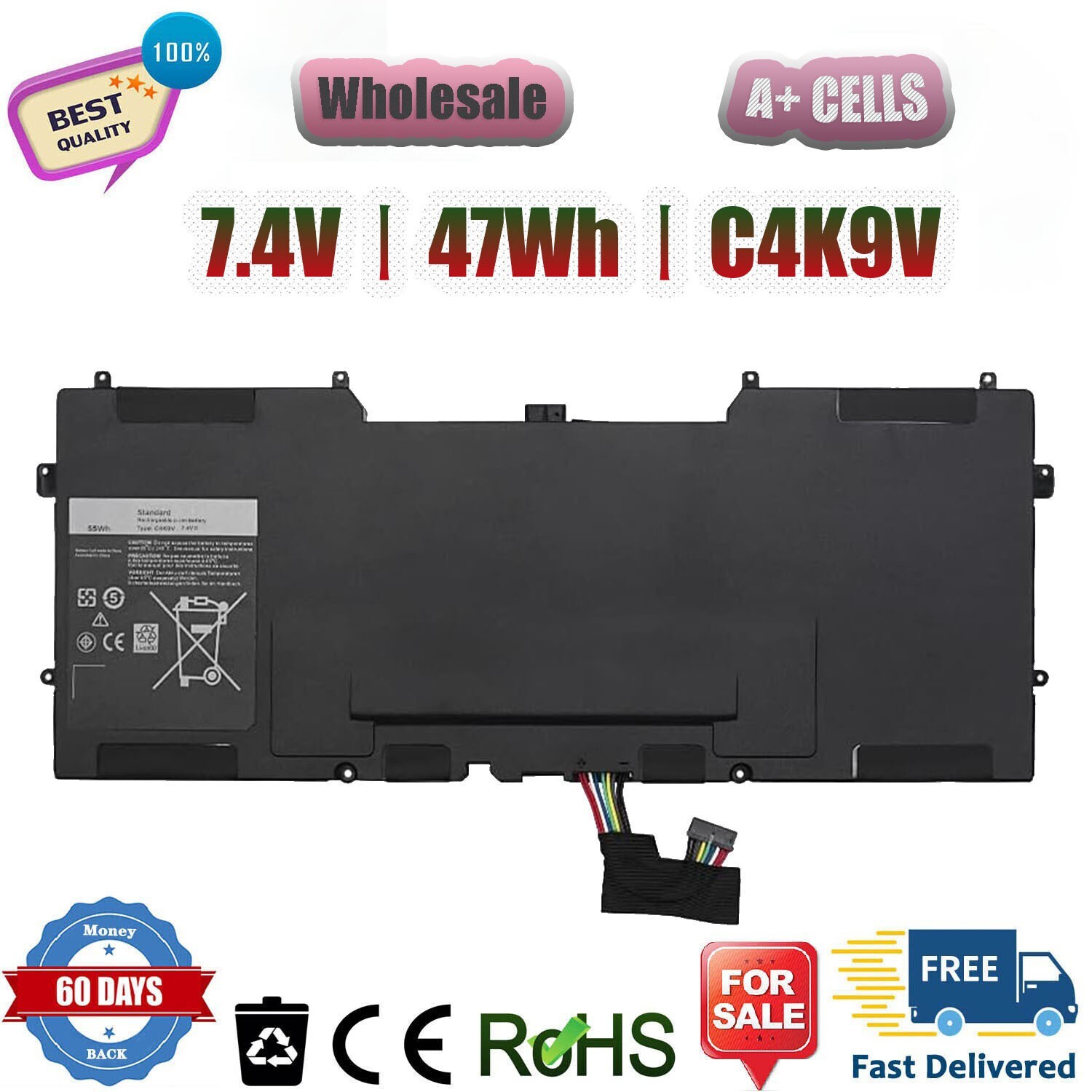 NEW C4K9V BATTERY FOR DELL XPS 12 9Q33 L221X 13 9333 Ultrabook Y9N00 PKH18 47Wh