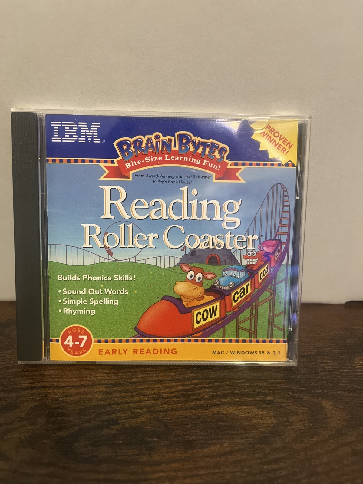 IBM NEW Brain Bytes Reading Roller Coaster Mac/Windows 95 CD-ROM 1998