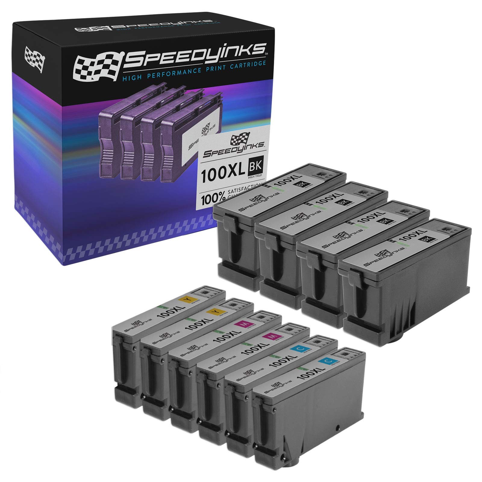 Compatible Ink for Lexmark 100XL HY (4 Blk, 2 Cyan, 2 Magenta, 2 Yellow, 10-Pk)