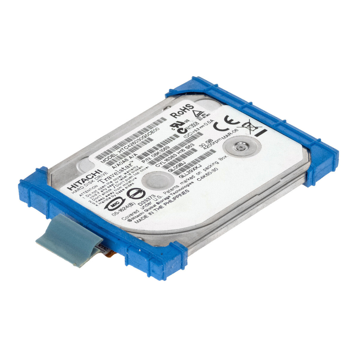 HARD DRIVE HITACHI TravelStar C4K60 HTC426030G5CE00 30GB 4.2K 2MB ZIF 1.8'