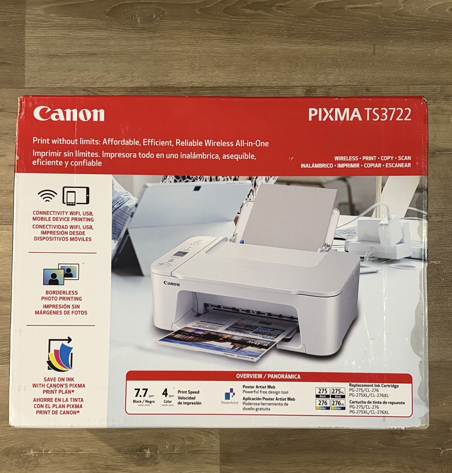 Canon PIXMA TS3722 Wireless All-in-One Printer Home & Office Printing