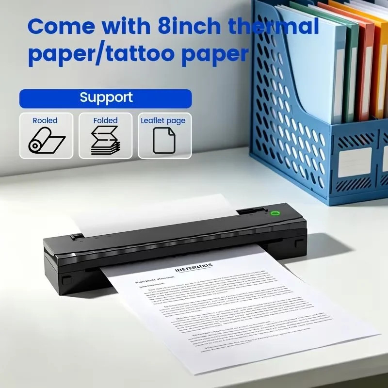 Portable Thermal Tattoo Printer Wireless Inkless A4 Stencil Transfer Printer