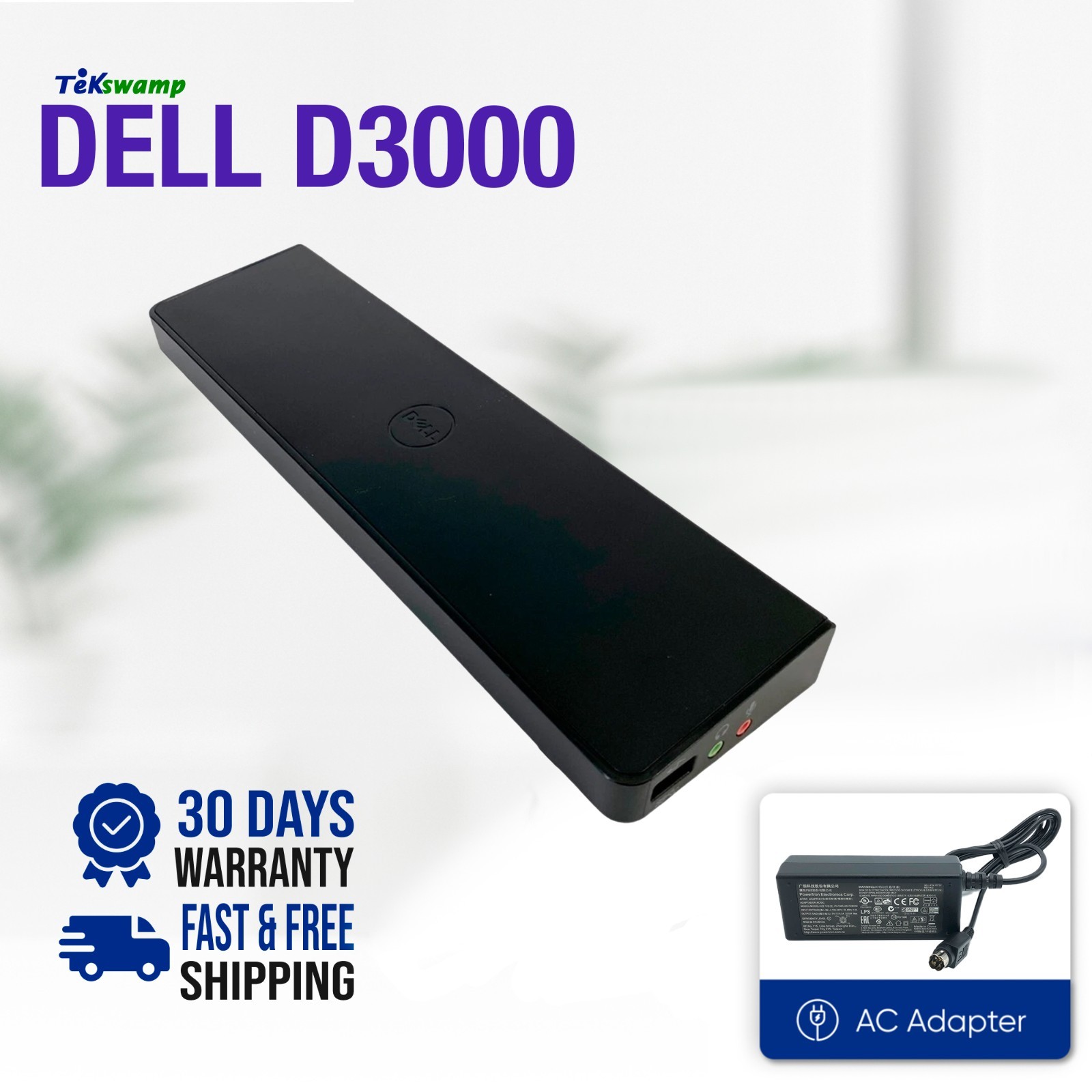 Dell SuperSpeed USB 3.0 Dock Station for Latitude E5540 E5450 E5550 w/AC Adapter