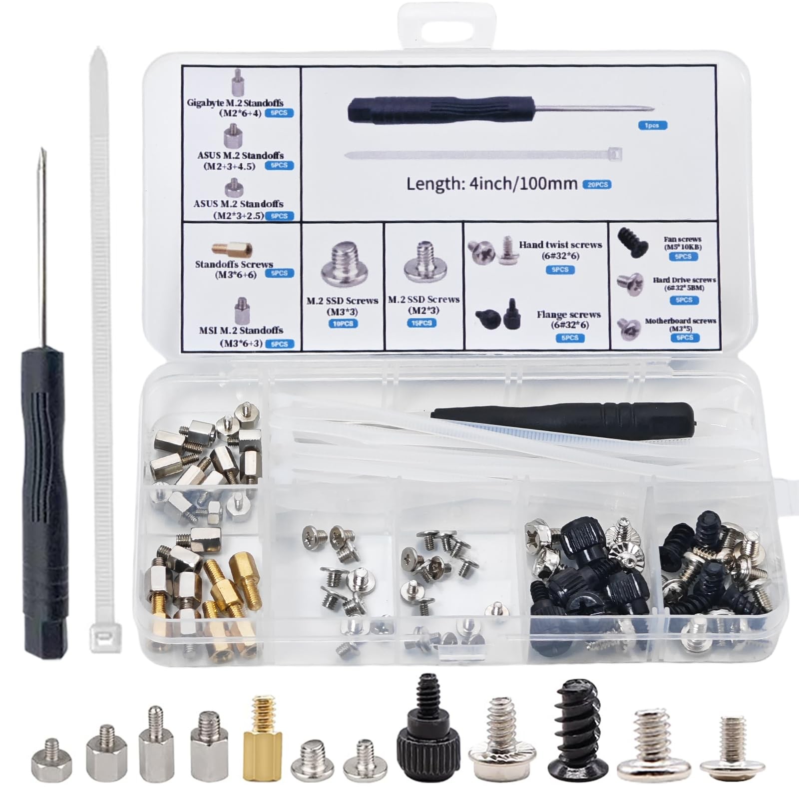 Motherboard Screws Kit M.2 Standoff SSD Computer 30pc