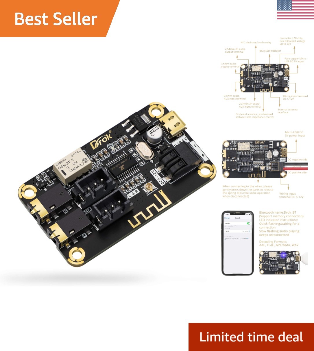 Portable Bluetooth Module for Stereo DIY Projects - Dual Audio Channels