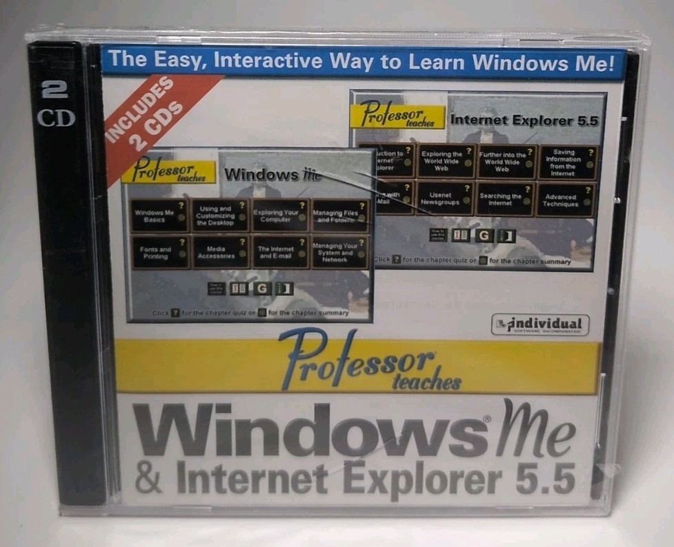 Professor teaches Windows ME & Internet Explorer 5.5 CD ROM 2000 NEW B499