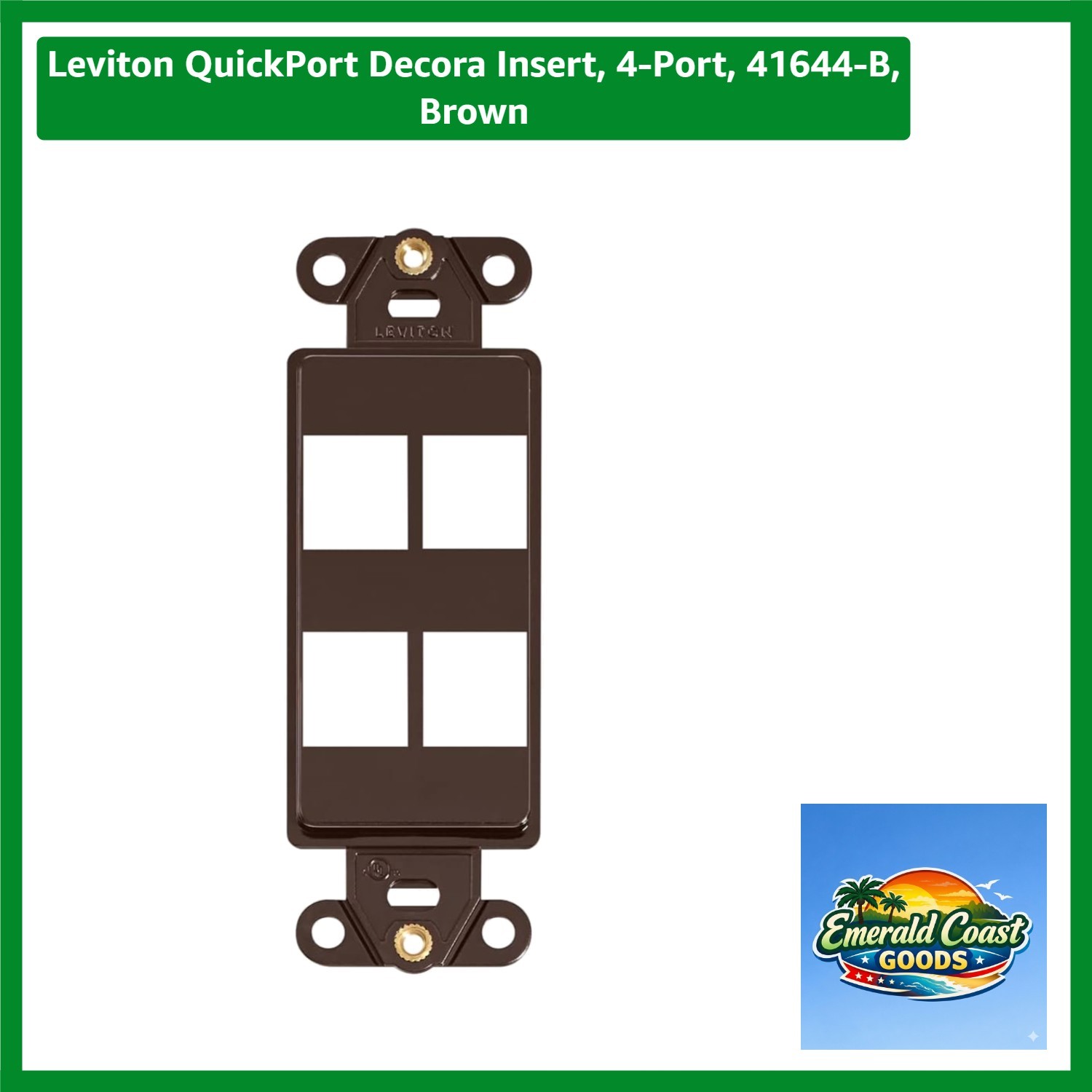 QuickPort Decora Insert, 4-Port, , Brown
