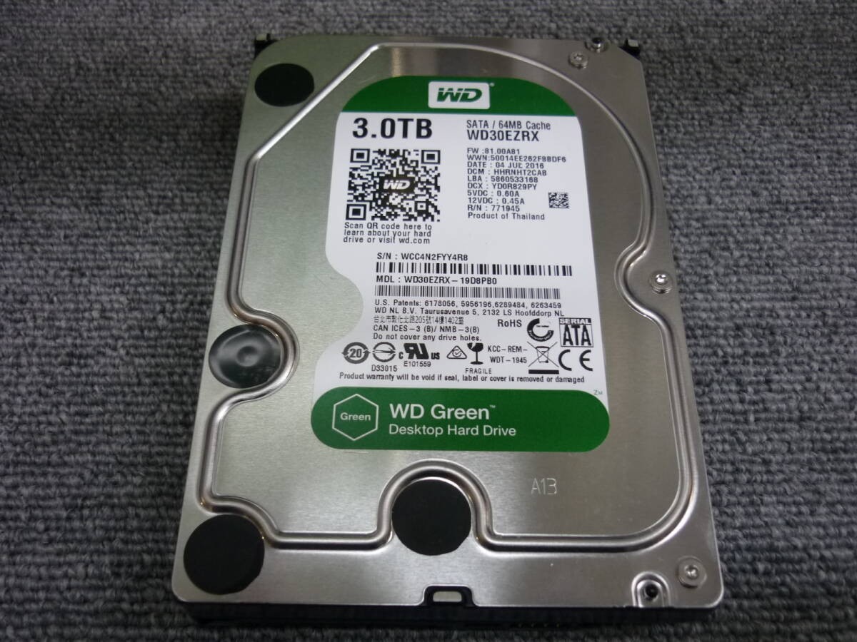 Western Digital 3.5 inch SATA 3TB HDD 5400rpm Used item