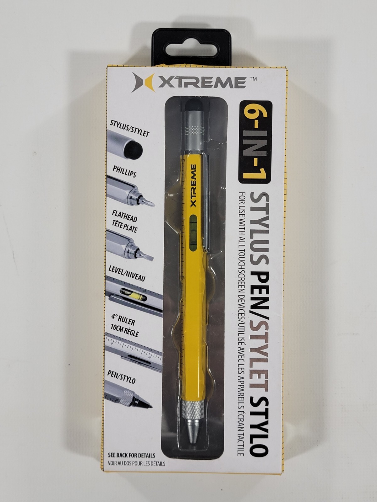 NIB Xtreme 6-in-1 Stylus Pen~Level~Phillips/Flat Screwdriver~Ruler - Unopened
