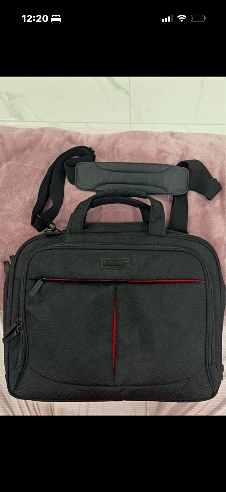 Hedgren Black Laptop Briefcase Padded Partitioned w Shoulder Strap