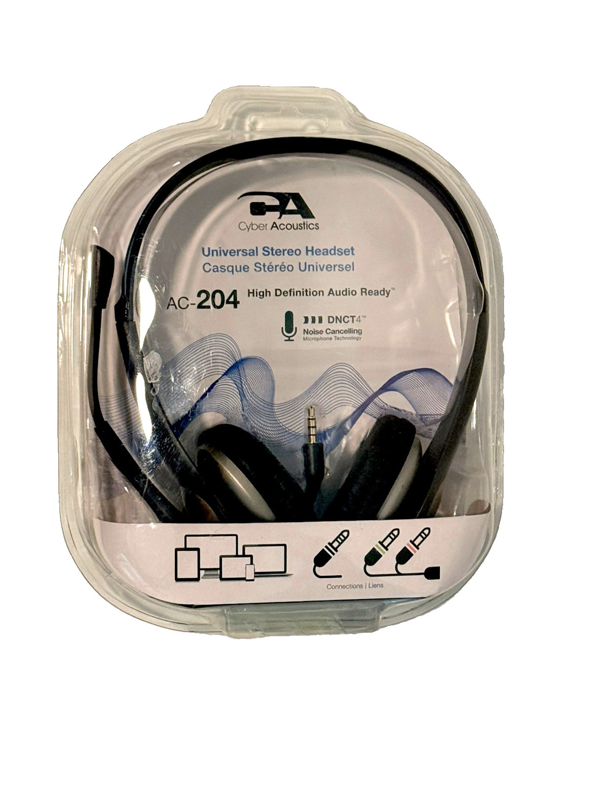Cyber Acoustics AC-204 Stereo Headset w/Noise Cancelling & Mic High Definition