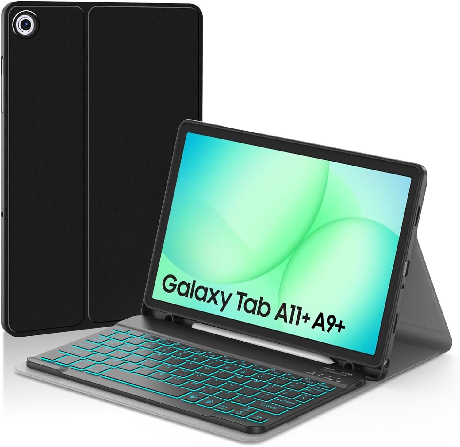 Case for Samsung Galaxy Tab A11+ 11" - Detachable 7-Color Backlit Keyboard