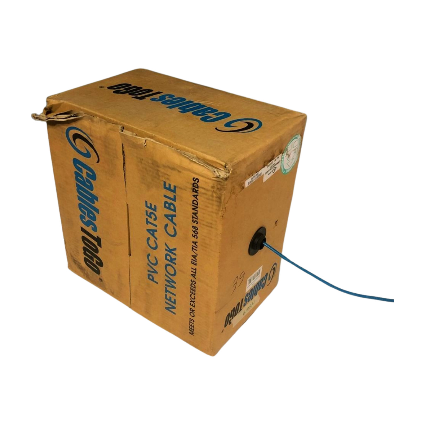 C2G Pvc CAT5E Solid PVC CMR CBL Blue Network Cable In Box 27350