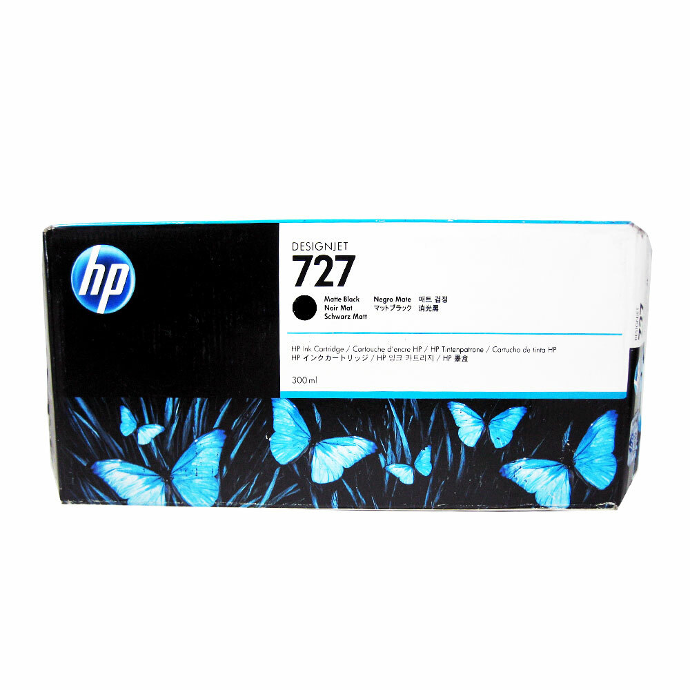 Genuine HP 727 Matte Black 300ml C1Q12A DesignJet T1500 T920 T2500 (Retail Box)