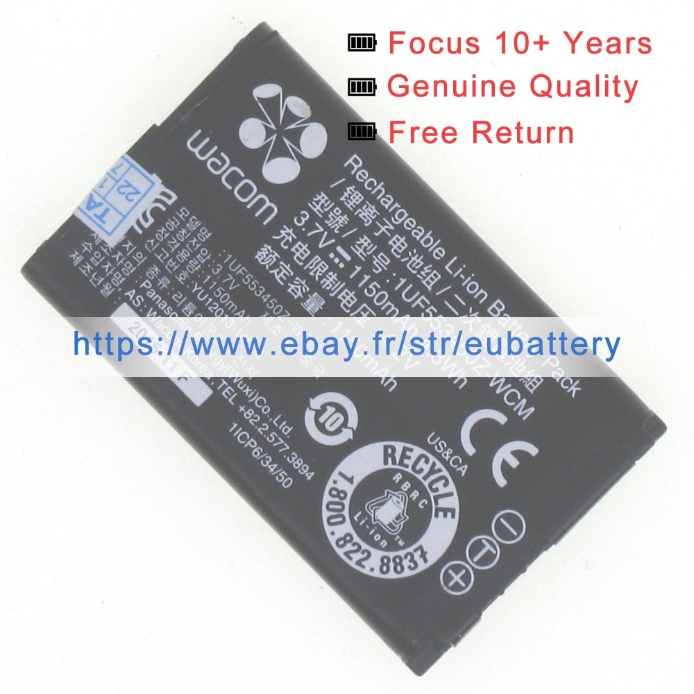 Genuine 1UF553450Z-WCM B056P036-1004 battery for WACOM  CTH-470 CTH-670 CTH490