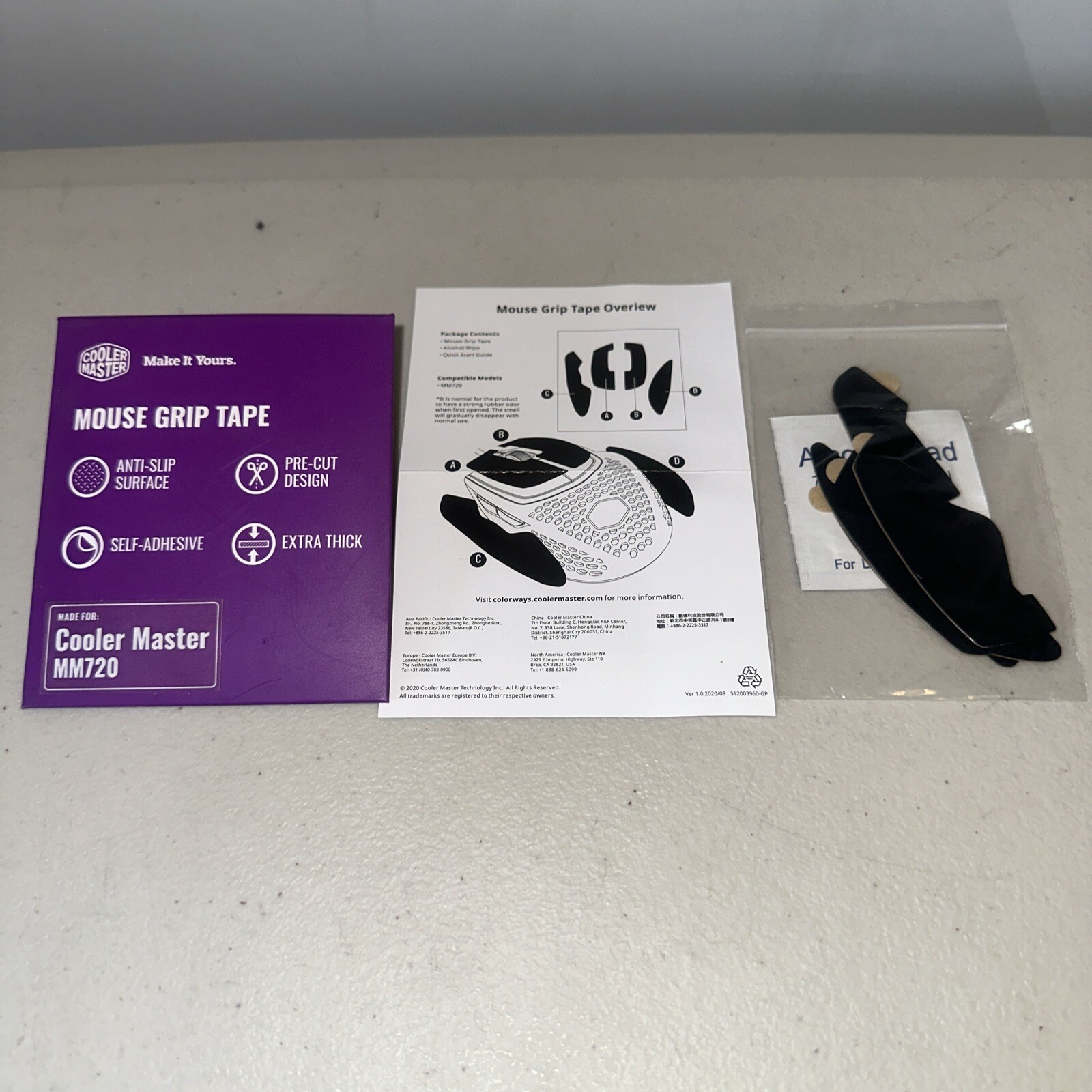 Cooler Master Mouse Grip Tape for Cooler Master MM720 , Anti Slip Surface/  New