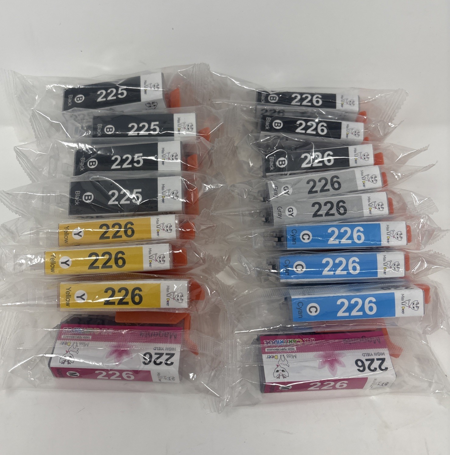 Miss Deer Compatible Canon 225/226 Inkjet Ink Cartridges Lot Black/Color.