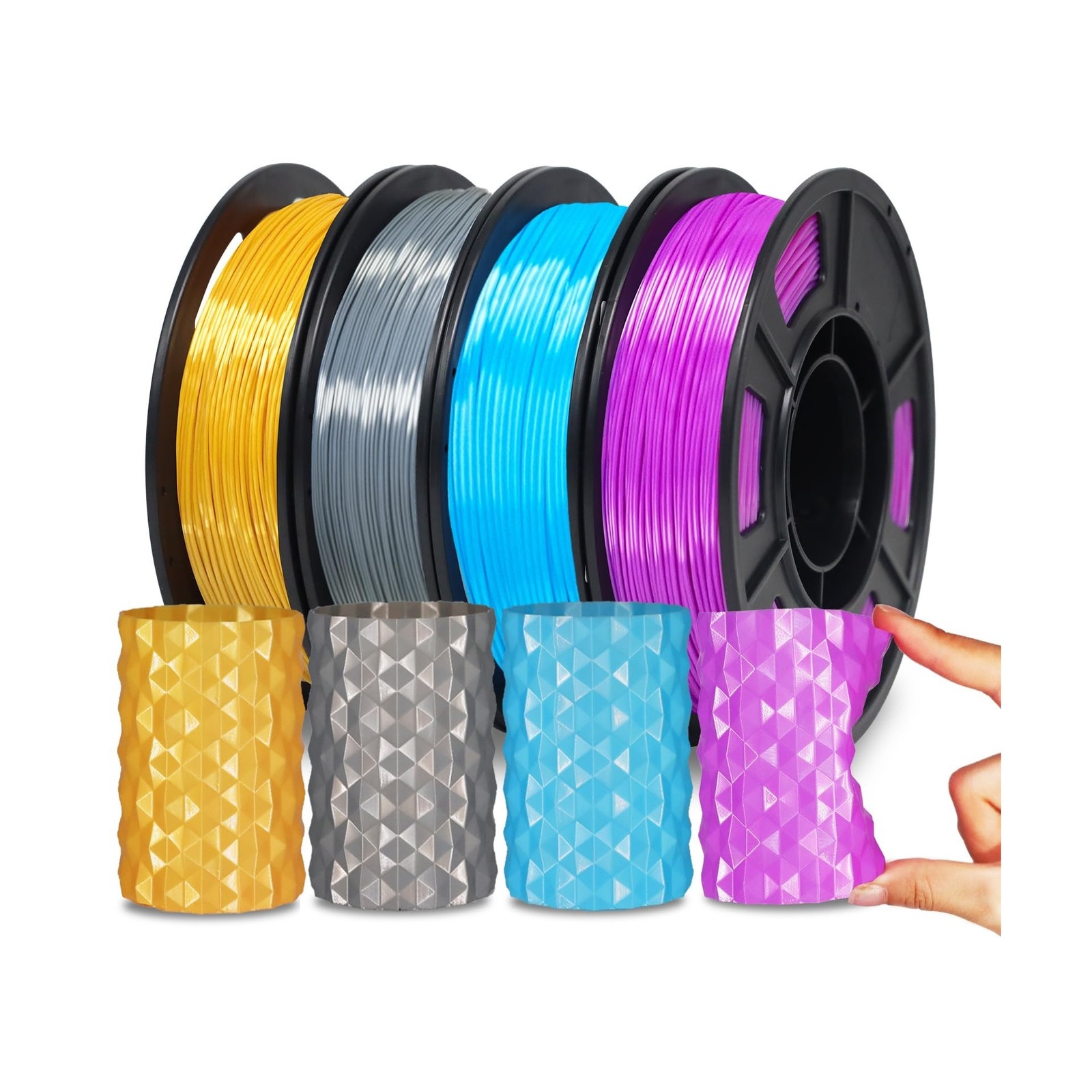 YOUSU Silk TPU Filament 1.75mm, 95A TPU 3D Printer Flexible Filament, High Ha...
