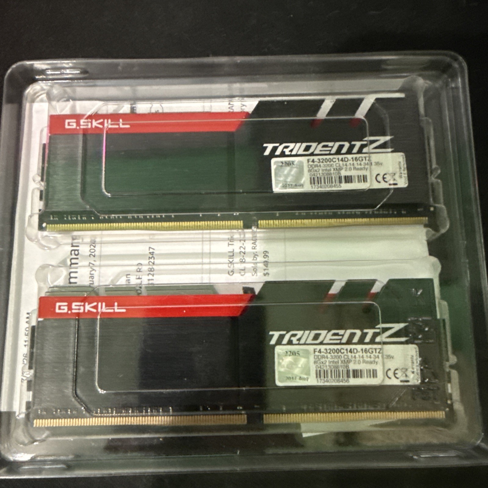 ✔✔ G.SKILL TridentZ 16GB (2x8GB) 3200 MHz *14-14-14-34* (B-Die) DDR4 (CL14)
