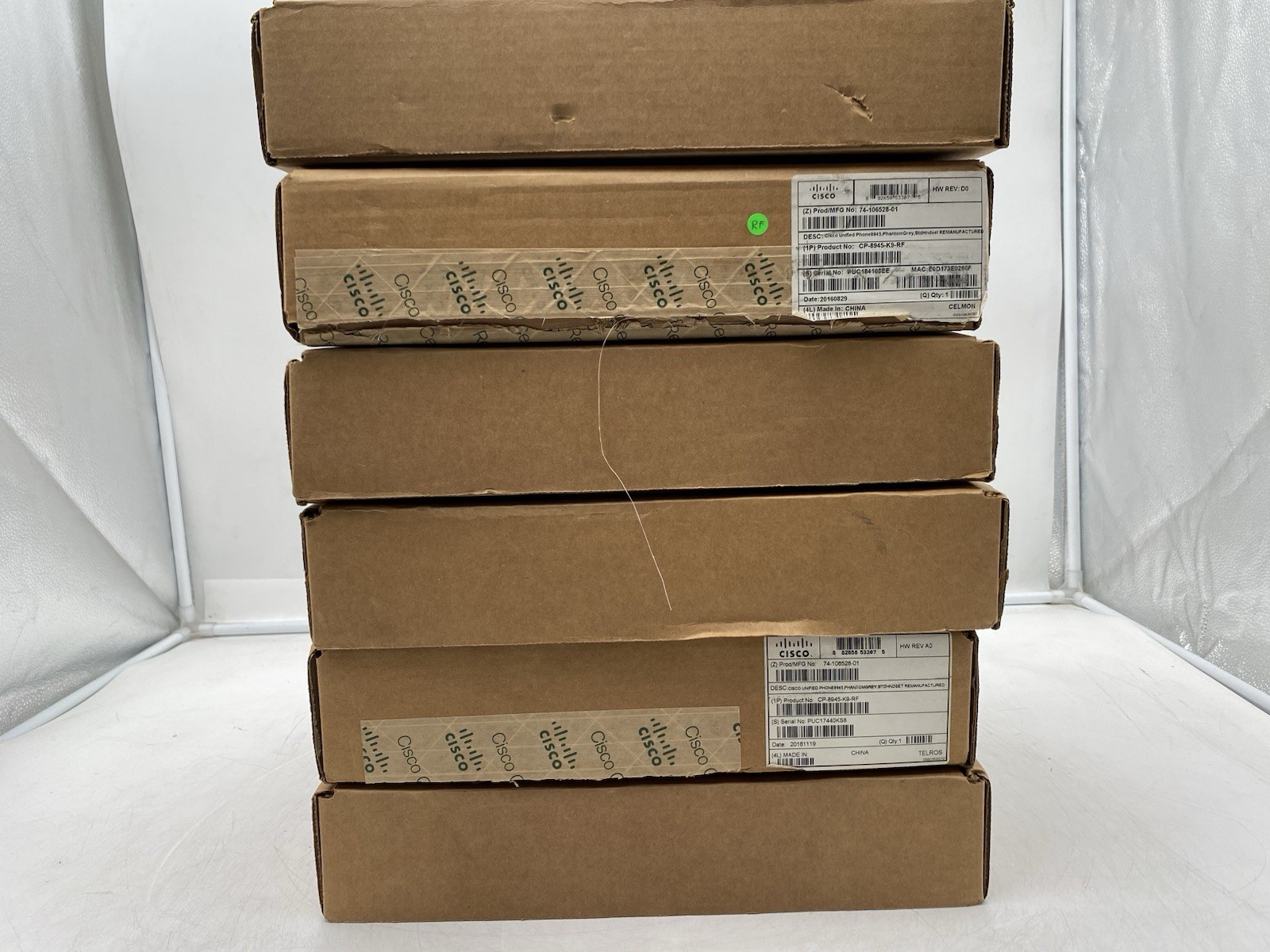 Lot of 6 Cisco CP-8945 Unified 4-Line IP Corded Telephone