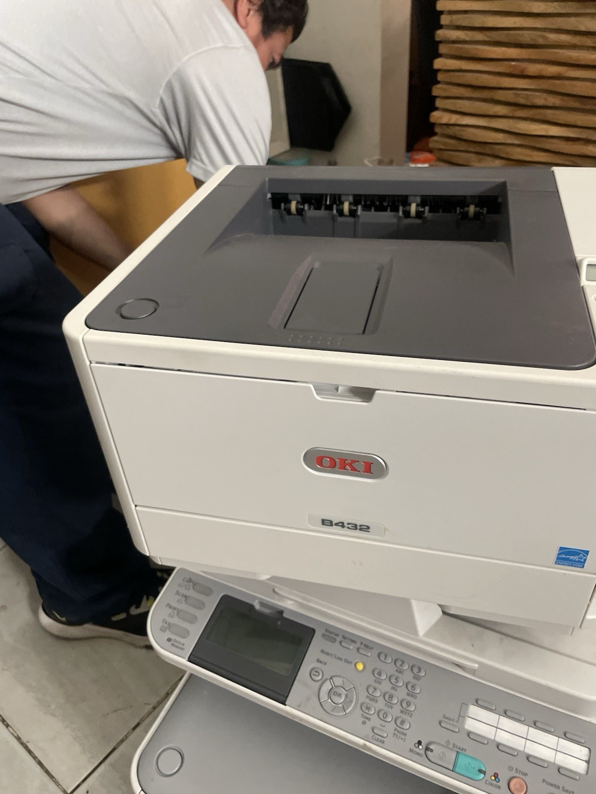 A used OKI B432dn (monochrome LED printer)