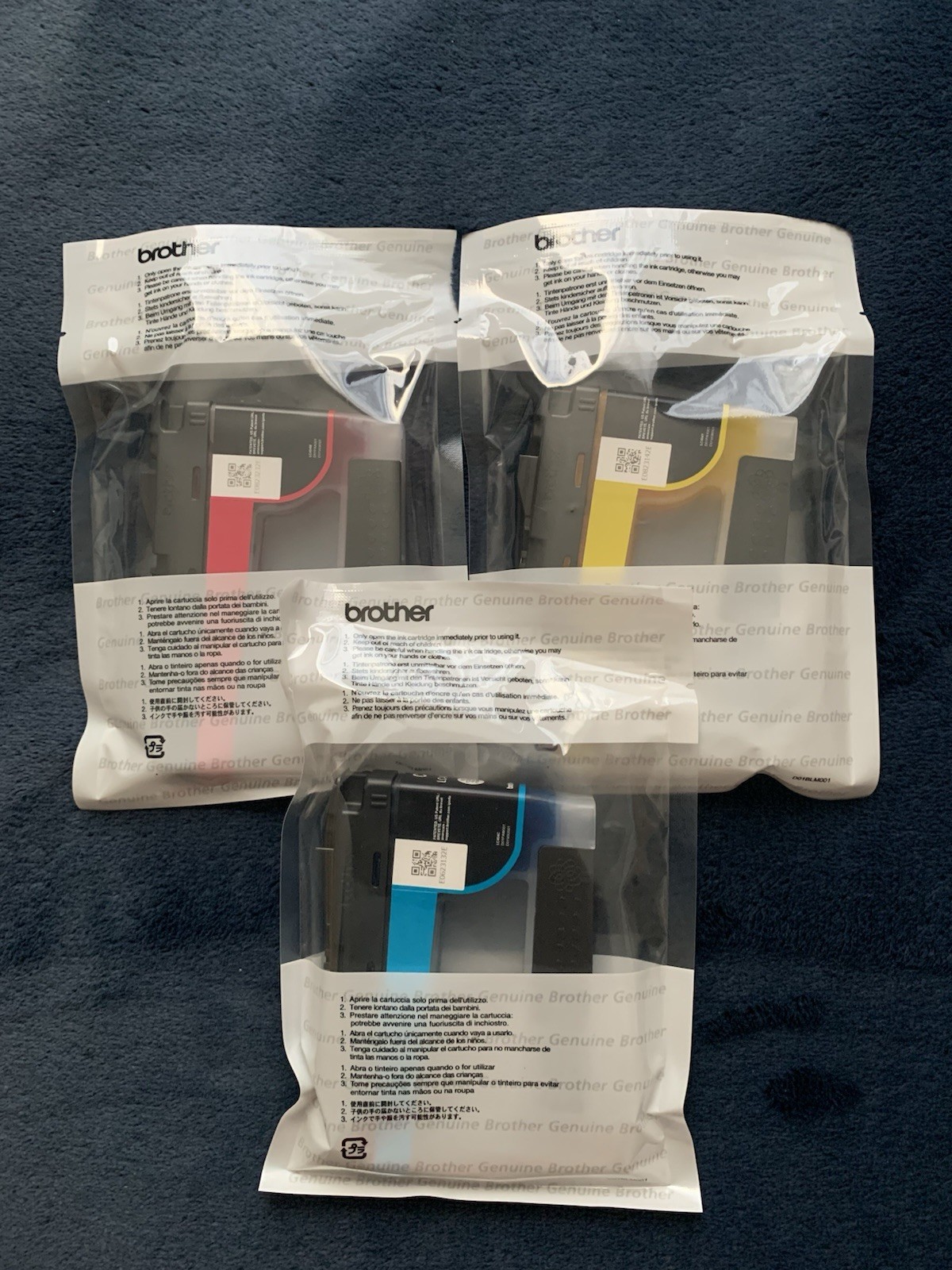Brother Genuine LC404 3PK Cyan Magenta Yellow Ink Cartridges MFC-J1205W