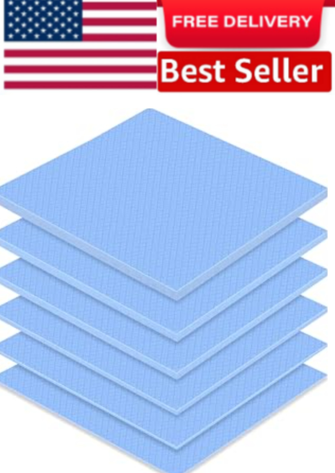6 Pcs Thermal Pad 100 X 100 Mm, 0.5 Mm, 1 Mm, 1.5 Mm, 2 Mm, 2.5 Mm, 3 Mm Heat Re