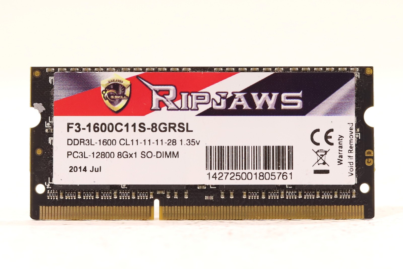 G.Skill 8GB(8Gx1) PC3L-12800 DDR3-1600MHz Laptop Memory P/N: F3-1600C11S-8GRSL