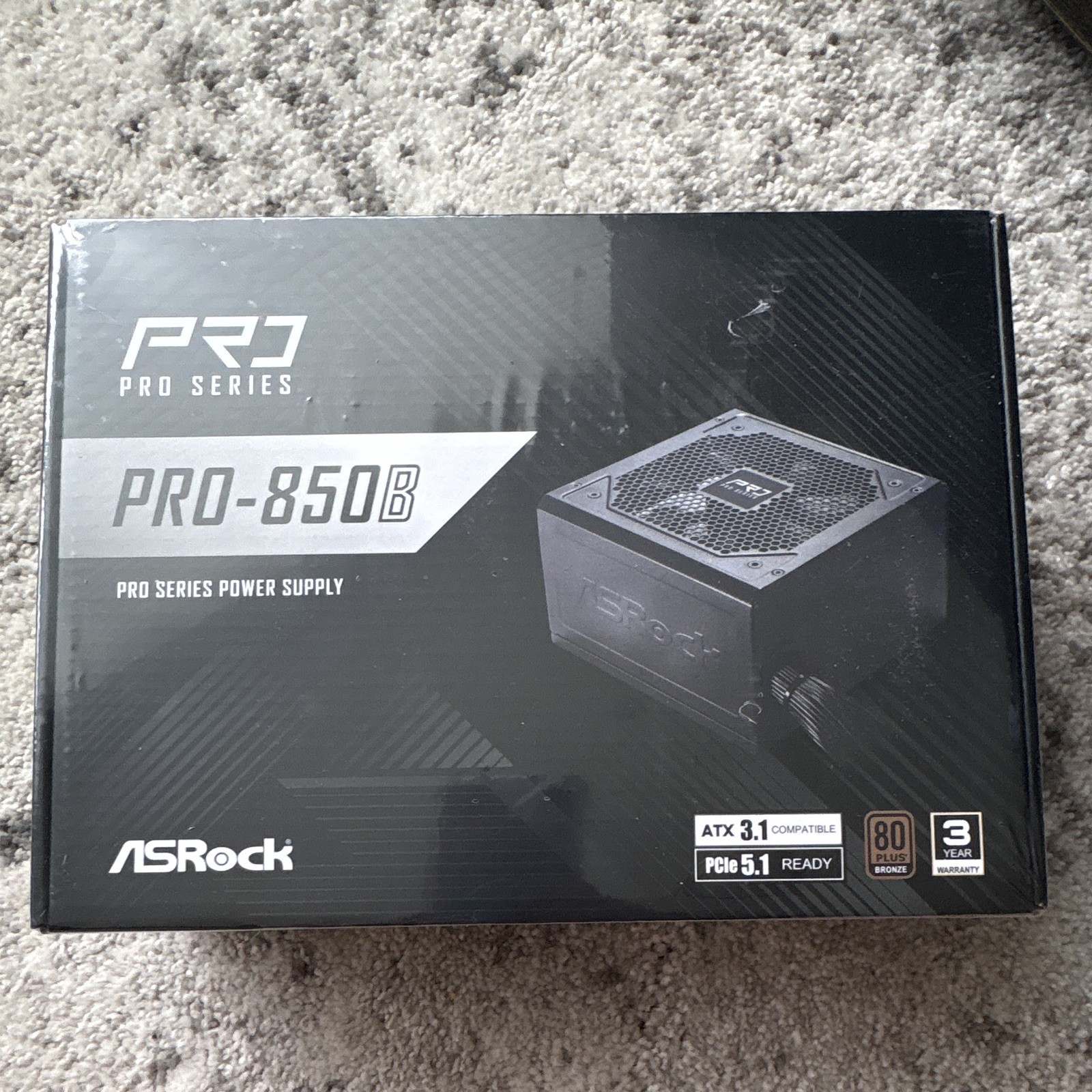 ASRock PRO-850B 850W 80 PLUS Bronze ATX 3.1 Power Supply PSU