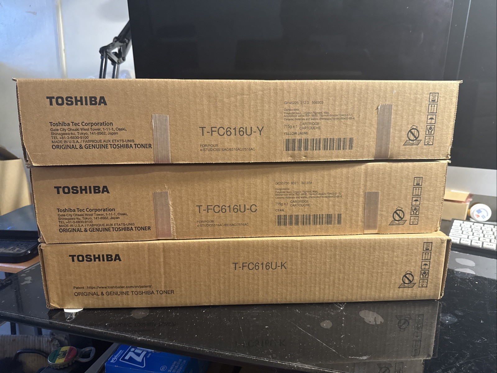 Lot Of 3 Genuine OEM Toshiba T-FC616U CYK Lot” T-FC616U-T-FC616U-M T-FC616U-Y