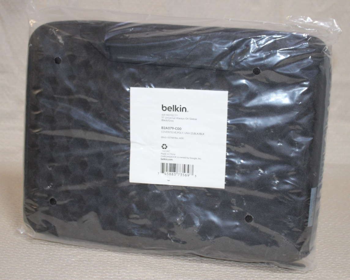 Belkin Air Protect 11" Universal Always-On Sleeve – Black/Grey Model B2A079-COO