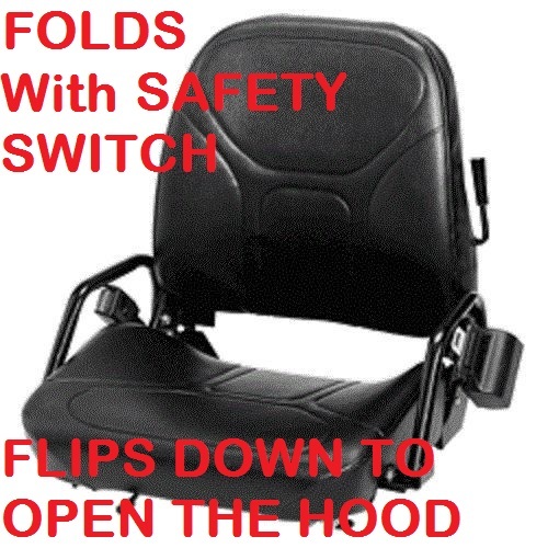 FORKLIFT FLIP DOWN SEAT with SWITCH SEATBELT FOLD CAT CLARK MITSUBISHI KOMATSU