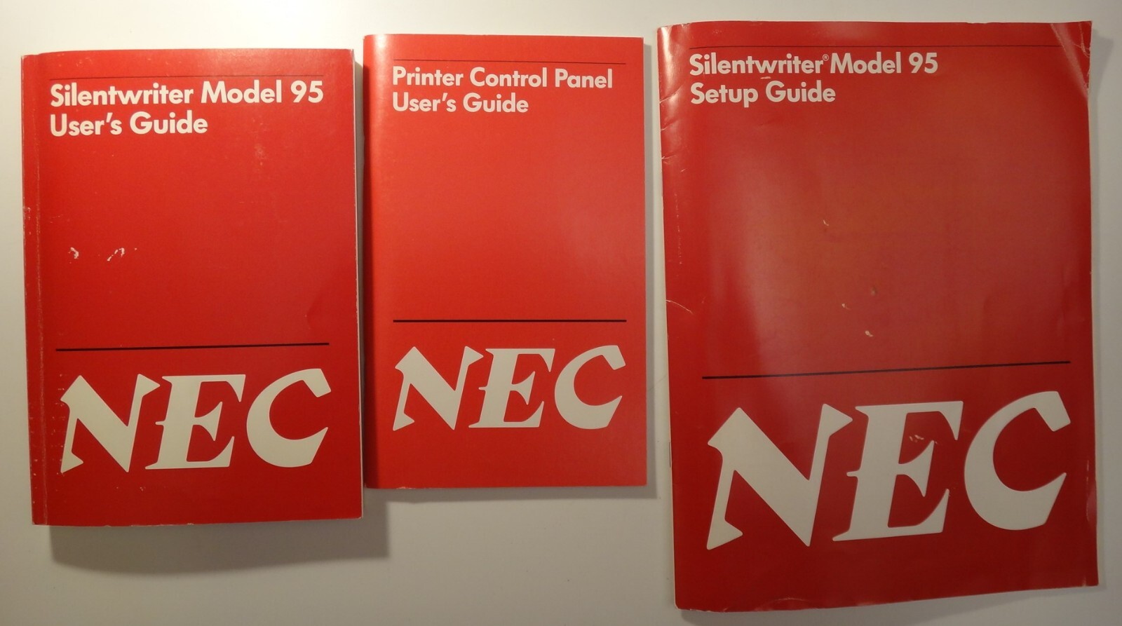 1991 NEC Silentwriter Model 95 User's Guide, Setup Guide and Control Panel Guide