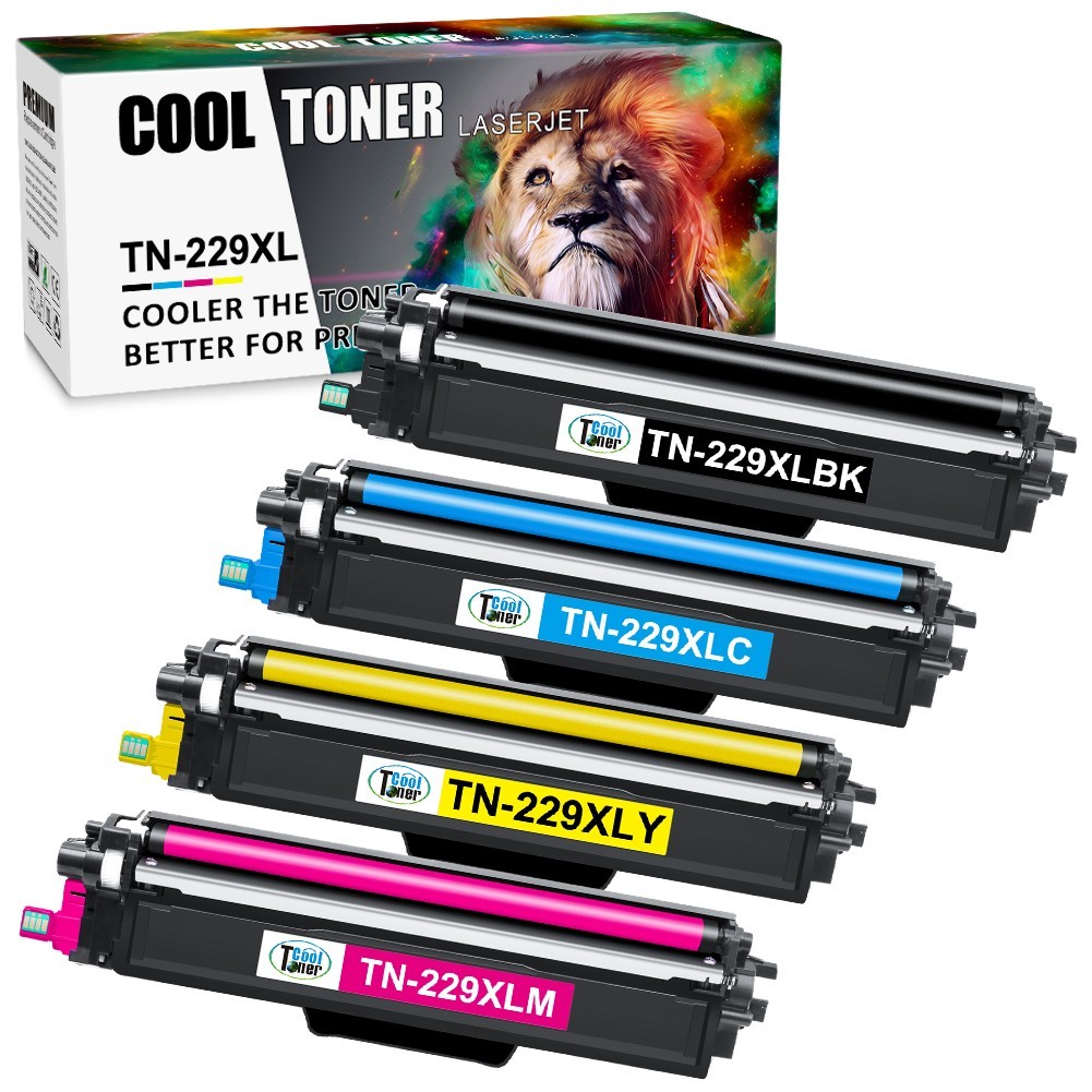 4 Pack TN229XL Toner HIgh Yield For Brother MFC-L3780cdw HL-L3280cdw L3220cdw