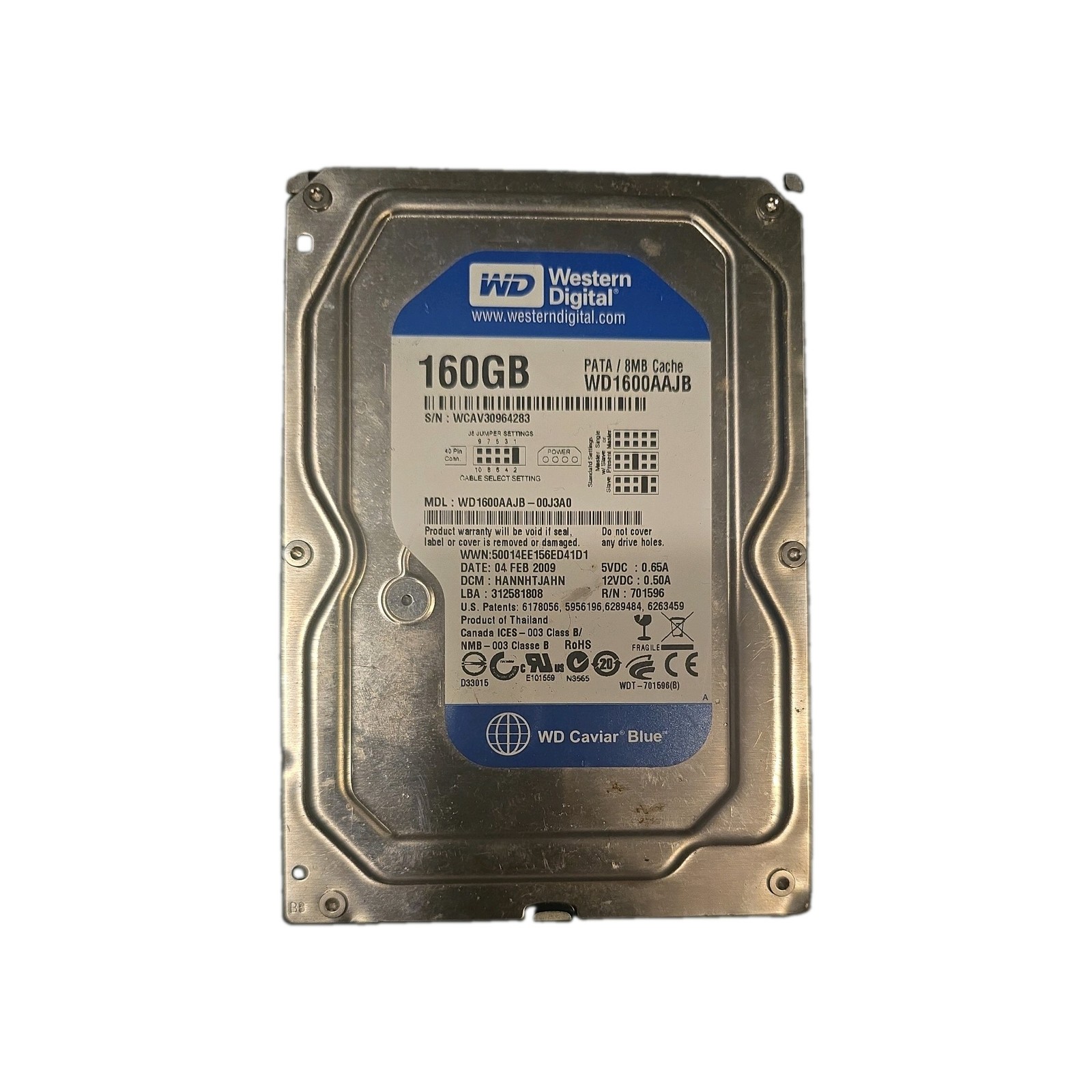 WD WD1600AAJB-00J3A0 HARNHTJAHN (WCAV) Thailand 3.5" 160gb #2-3