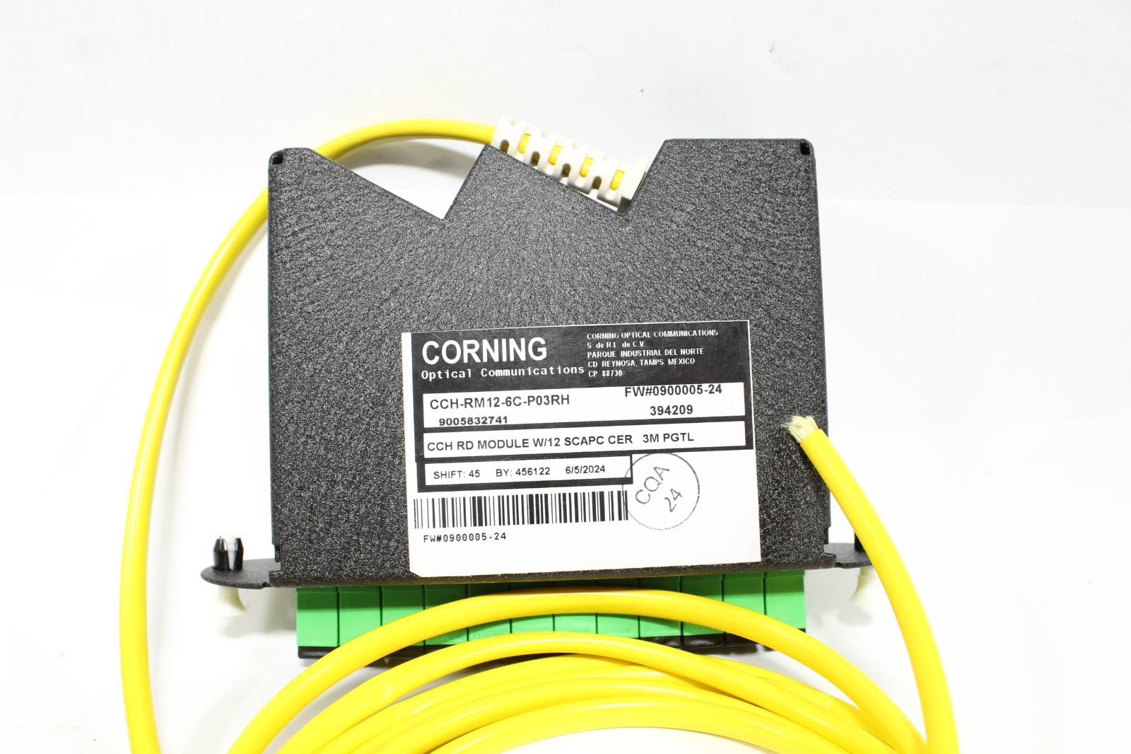  CORNING CCH-RM12-6C-P03RH Closet Connector Pigtailed Fiber Housing Module