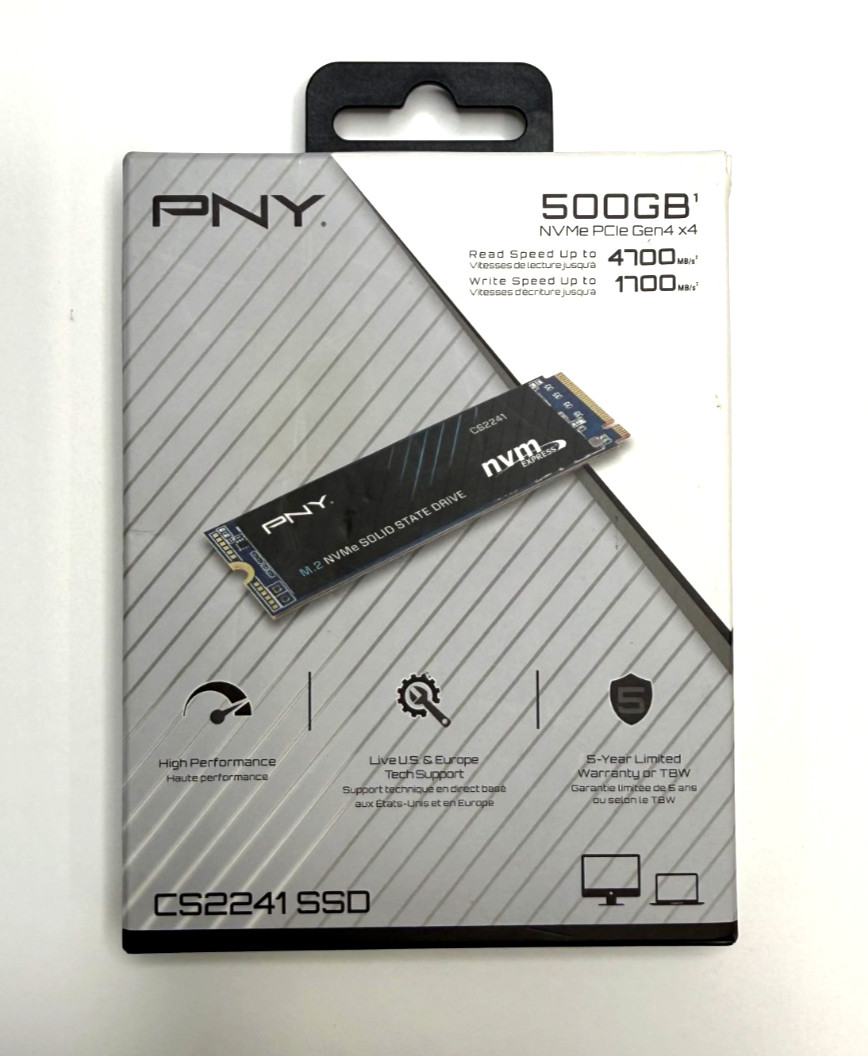 PNY CS2241 500GB M.2 NVMe Gen4 x4 ,up to 4,700MB/S Internal Solid State Drive
