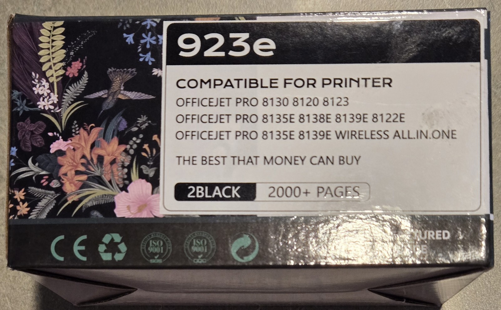 *New* 2-Pack Black 923e High Yield Ink Cartridges. HP OfficeJet Pro 8138e, 8139e