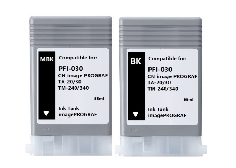 2PK PFI030 MBK & Black Ink Tank PFI-030 Fit Canon IPF TM-240 TM-340 TA-20
