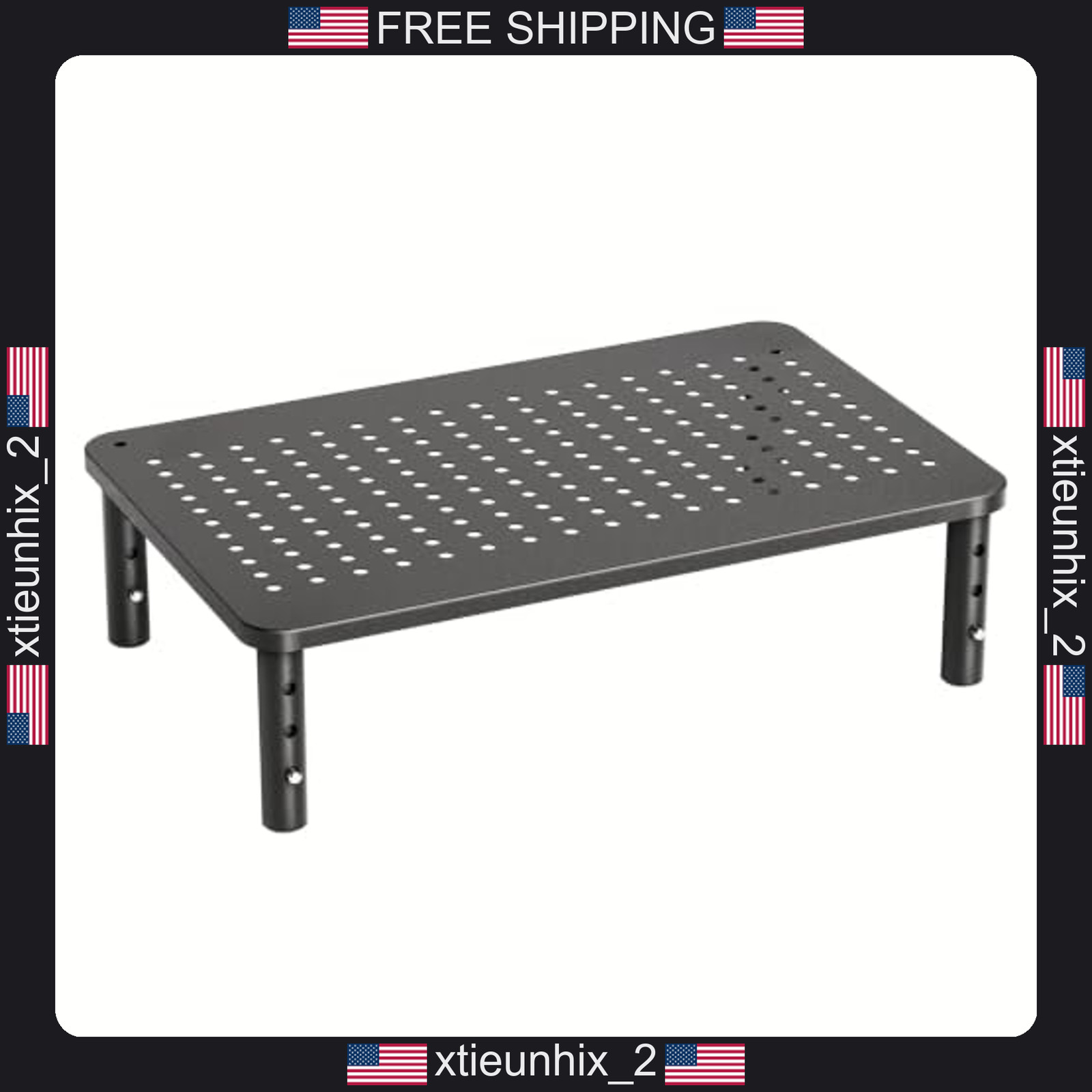 Ergonomic Monitor Stand Riser with Adjustable Heights and Ventilation