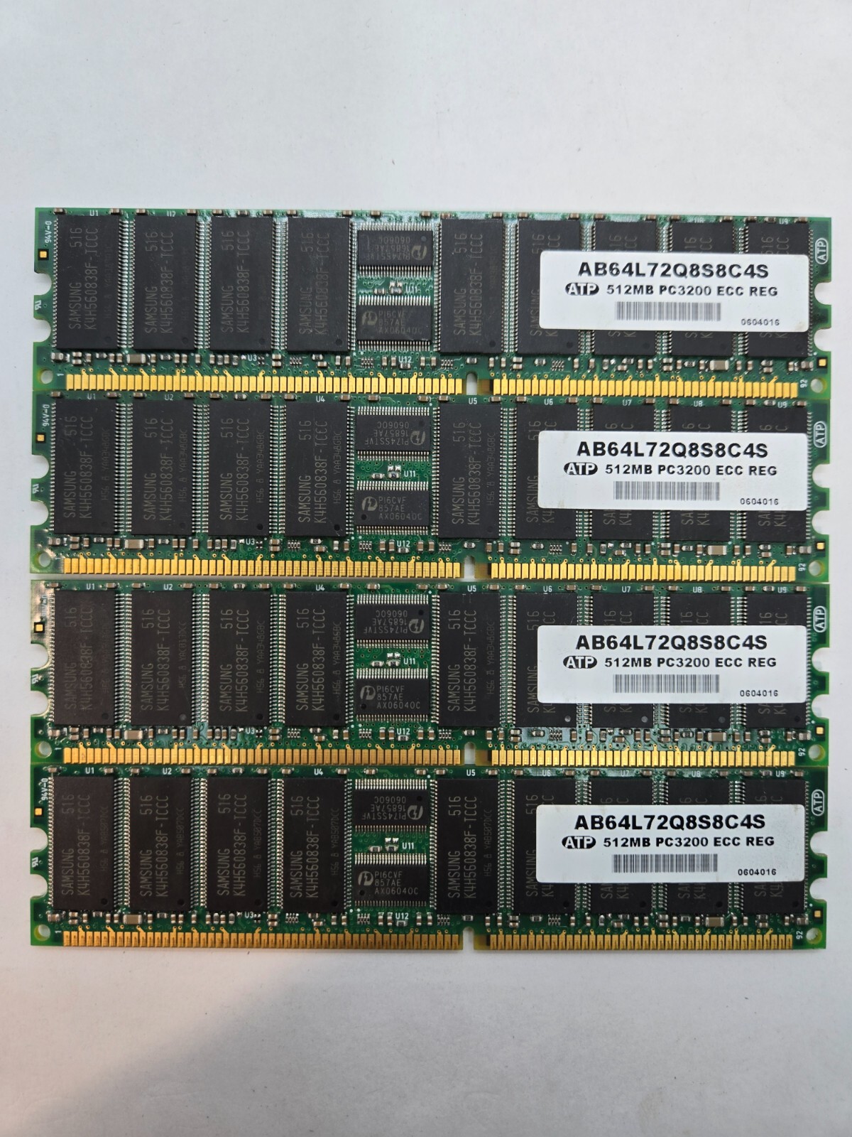 [LOT OF 4] ATP 512MB PC3200 ECC REG Server Memory  FAST  c
